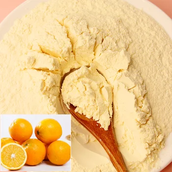 Saldo apelsīnu pulveris, augļu sulas dzeru pienu, tēju, cepot kūka izejvielu