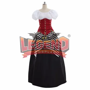 Sarkani Melnā Viduslaiku, Renesanses Victoran Korsešu Pirātu Kleita Halloween Kostīmu cosplay kostīms