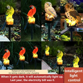 Saules Powered Dārza LED Gaismas Pūce Dzīvnieku Pixie Zālienu Rotājumu Ūdensizturīgs Lukturis Unikālu Ziemassvētku Apgaismojums Āra Saules Lampas
