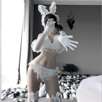Sexy Balta Mežģīnes-up Bikini Uzvalks Naktsklubu Dejotājs Kostīms Puse Rave Drēbes Bārs Gogo Džeza Dejas Izpildes Posmā Valkā YS1999