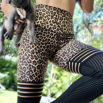 Sievietes Acs Sporta Zeķes Push Up Leopards Drukāt Augstā Vidukļa Fitnesa Stulpiņi Sieviešu Sexy Elpojošs