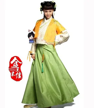 Sieviešu Hanfu Tērpu Apģērbu Ming Dynasty Princese Kostīmu TV Spēlēt Jin Yu Yuan Liang Ideāls Pāris Aktrise Tang Yan Pašu Dizainu