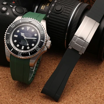Silikona skatīties siksnu Rolex Ūdens Gars Zaļš Ūdens Gars diver Longines kangkas siksna vīriešu pulksteņu ķēdes 20mm 21mm