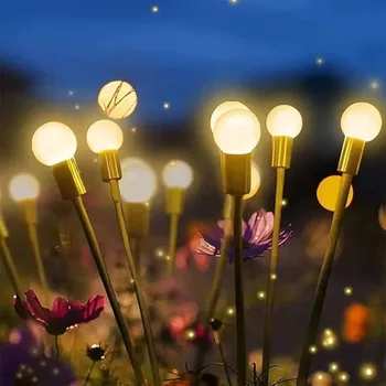 Simulācijas Firefly Saules Gaismas Āra Dārza Dekorēšana Zālāju Ainavu Lampas, Ziemassvētku Dekori, Saules LED Āra Apgaismojums Dārza Apgaismojums