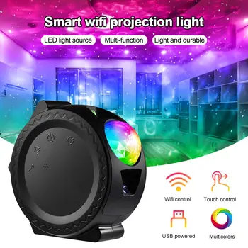 Smart Wifi Zvaigžņotām Debesīm Projekcijas Gaismas Ūdens Modelis Touch LED Gaismas 360 Grādu Rotējoša Nakts Gaismu, Lai Mazulis Dāvanu Smart Dzīve