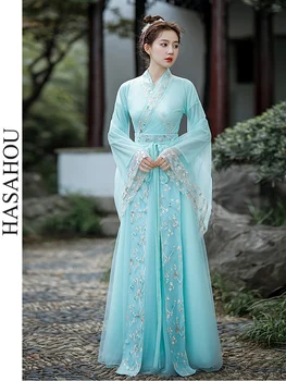 Sākotnējā Hanfu Sieviete Uzlabot Ķīnas Tradicionālo Apģērbu Cosplay Elegants Pasaku Princese Drēbes Izsmalcinātu Izšuvumu Hanbok