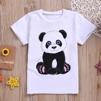 T Harajuku Fashion Jauns T-krekls Meitene Panda leduslācis Cute Meitenes, T Krekls Unisex Zēnu Krekli Ikdienas Īsās Piedurknes Bērniem Vasarā