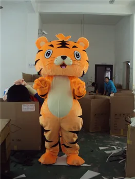 Tiger Talismans Kostīmu Karikatūra Raksturs, Dzeltenā Oranžā Tiger Cosplay Karnevāla Apģērbs par Halloween Karnevāls Chrismas Puses Notikumi