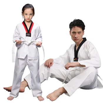 TKD Vienādu Bērnu, Pieaugušo, Vīriešu, Sieviešu, ar garām Piedurknēm ar Īsām piedurknēm Kokvilnas Taekwondo Apģērbu Mācību Valkāt Uzvalku