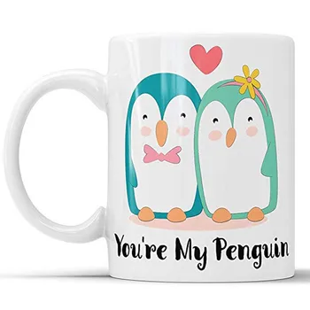 Tu esi Mans Pingvīns Krūze - Gudrs Pingvīns, Kafijas Krūze Ar Sirdi Ideāls Valentīna Dienas Dāvana Draudzenei Draugs Dāvanu No L