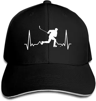 Unisex Hokeja Vārtsargs Sirdsdarbība Beisbola Cepure Cepure, Regulējams Sandwich Klp Hip Hop Cepures
