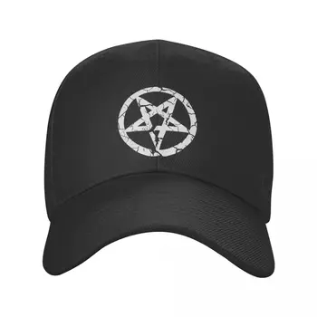Unisex Pentagramma Klp Āra Beisbola Cepurītes Poliestera Gothic Mistisks Sātans Cepures Trucker Darbinieks Klp Regulējams Trucker Cap Pavasarī