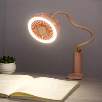 USB LED galda lasījumā Nakts Gaismas Lampa ar Ventilatoru uzlādējams Elastīgs Sēdeklis Ērts Rakstāmgalds, Dzesēšanas Ventilators spuldzes