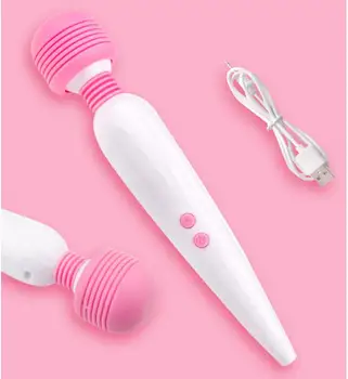 USB Lādējamu Vibrators Spēcīgs Vairāku Ātrumu Ūdensizturīgs lielu galvu bumbu Bezvadu AV Zizli Klitora Stimulācija Seksa Rotaļlieta, Paredzēta Sievietēm