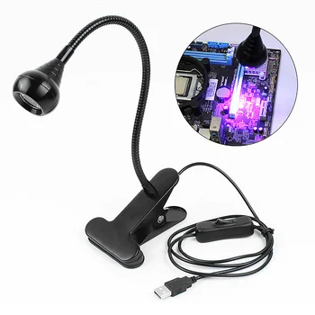 UV Līmi Konservēšanas Lampas ar Klipu 395 Viļņa USB Powered Plug and Play 3W daudzfunkcionāls LED Ultravioleto Gaiši Violeta