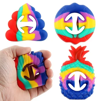 Varavīksnes Fidget rotaļlietas Roku Plaudis Rotaļlietas Maņu Dekompresijas Grip Ball Vienkārši Dimple Squish Rotaļlietas Bērniem Pieaugušajiem