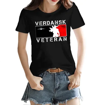 Verdansk Veterāns Būtiski, Sieviešu T-krekls Creative Black Smieklīgi Crewneck t-veida Topi, Eiropas Izmērs