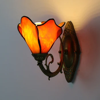 Vidusjūras Vitrāžas Sienas Lampas Modernās Gultas, Guļamistabas Vintage Tiffany Apgaismojums Iekštelpu Sienas Sconce Spogulis Gaismas Ķermeņi,