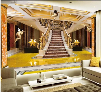 Vēlāk pielāgotas 3D lielu sienas,Eiropas aristokrātisks Palace 3D eņģelis ,dzīvojamā istaba, tv fona guļamistabas sienas tapetes