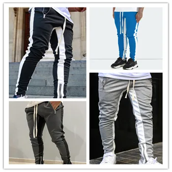 Vīriešu jaunās Eiropas un Amerikāņu hip-hop krāsu bremžu pretbloķēšanas bikses vīriešu jaunatnes tendence sporta un atpūtas stulpiņi bikses M-3XL