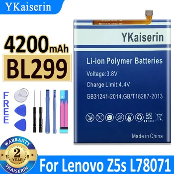 YKaiserin BL299 BL 299 4200mAh Akumulatoru, Lenovo Z5s L78071 6.3 Collu Tālruni ar Augstu Kvalitāti, JAUNS Akumulators + Izsekošanas Numuru