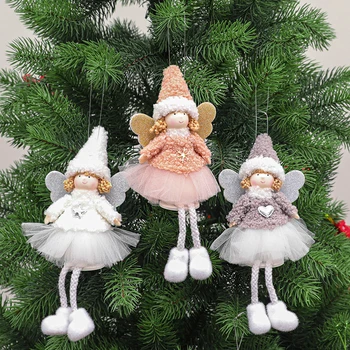 Ziemassvētku Eglīte Karājas Ornaments ar Plīša Princese Tauriņš Dizains Cute Mini Kulons Svētku Dekori MAZI888