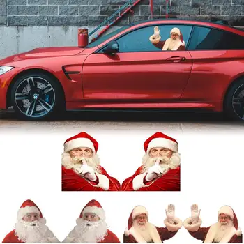 Ziemassvētku Reāli Santa Claus Auto Aizmugurējā Loga PVC Uzlīmes Creative Stikla Ziemassvētki Automašīnas Vējstikla Uzlīmes Auto Dekorēšana