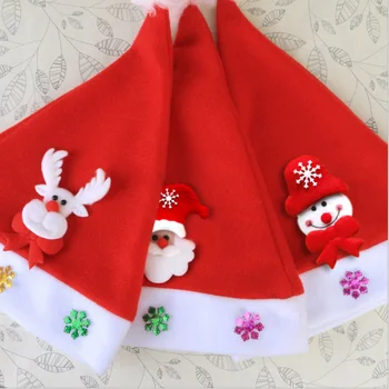 Ziemassvētku Rotājumi Pieaugušo Bērnu Cepure Puse ierosina Puse Bērnu Multfilmas Decal Ziemassvētki Cepure Dāvanu Trīs Stili Izlases