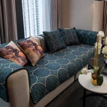 Ziemeļvalstu ģeometriskā dīvāna spilvenu Gaismas luksusa four seasons universālais sofa cover neslīdoša dzīvojamā istaba dīvāns dvieļu vāka aizsargs