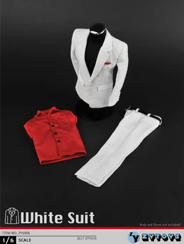 ZYTOYS 1/6 Mēroga ZY5006 Vīriešu Vīram Balts Uzvalks Apģērbu Modelis 12