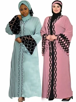 Āfrikas Kleitas Sievietēm Eleganto Poliestera 2022 Jaunu Musulmaņu Modes Abayas Dashiki Drēbes Kaftan Sen Maxi Kleita Turku Āfrikā