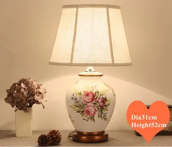Ķīniešu stilā white flower keramikas Galda Lampas klasiskās Reostats/Touch switch E27 LED lampas gultas&foajē&studio&tējas istaba MF015