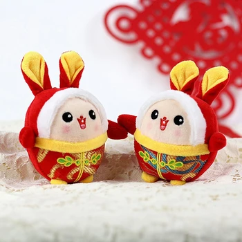 Ķīniešu Zodiaka Fortuna Trušu Jauno Gadu Tang Uzvalks Cute Bunny Mājas Dekoru Pildījumu Rotaļlieta Radošo Rotājumu Īpašu Dāvanu Bērniem