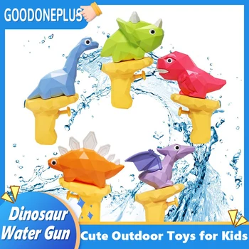Ūdens Pistoli Cute Mini Dinozauru Ūdens Rotaļlieta Karikatūra Ūdens Sprinkleru Push-Tipa Vasaras Āra Pludmalē Ūdens Spēles Rotaļlietas par Toddler Bērniem