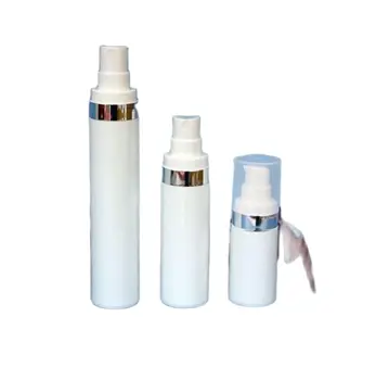 15ML/30ml/50ml balts bezgaisa plastmasas pudeli ar smidzinātāju/migla miglotājs/smaržas smidzinātāja pudele kosmētikas plastmasas pudeles iepakojumā