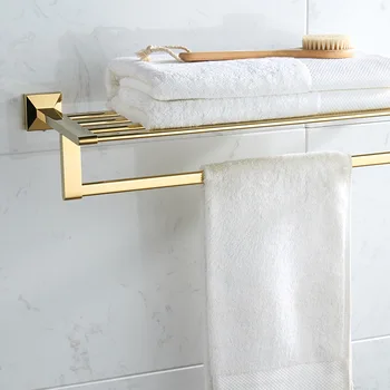 Vidric Carlisle Visi-vara balts zelts vannas istabas dvieļu plaukts vannas dvieļu plaukts plauktu metāla kulons